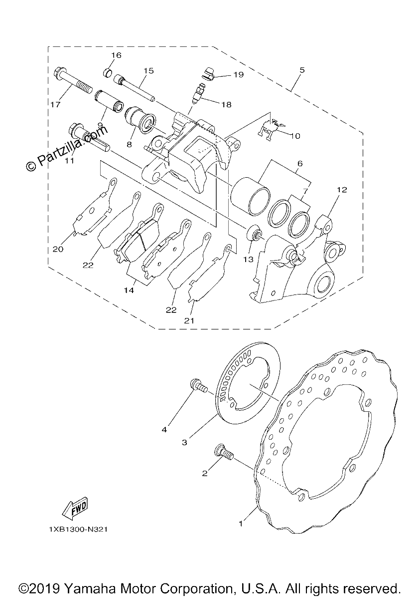Diagrama de REAR BRAKE CALIPER