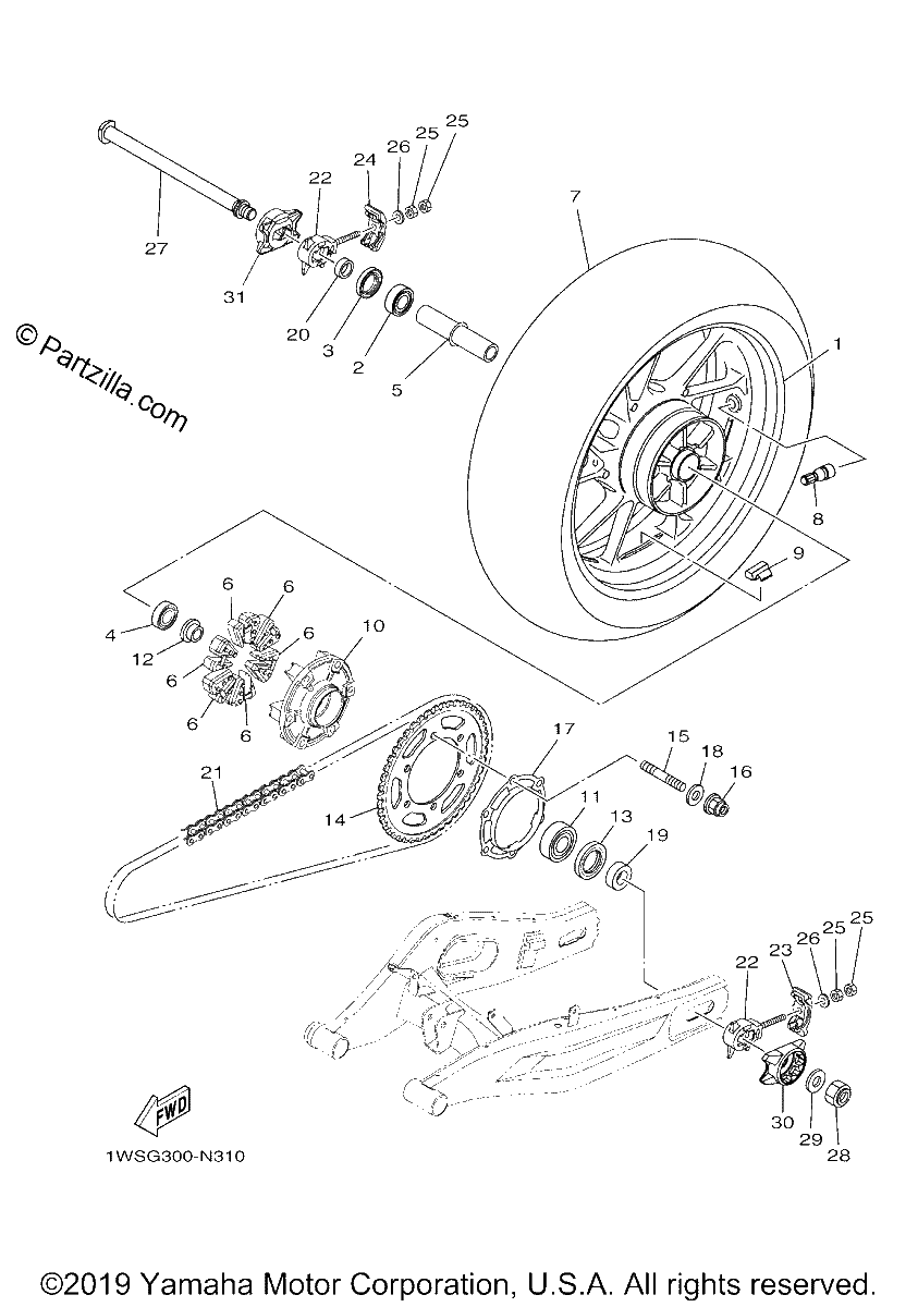 Diagrama de REAR WHEEL