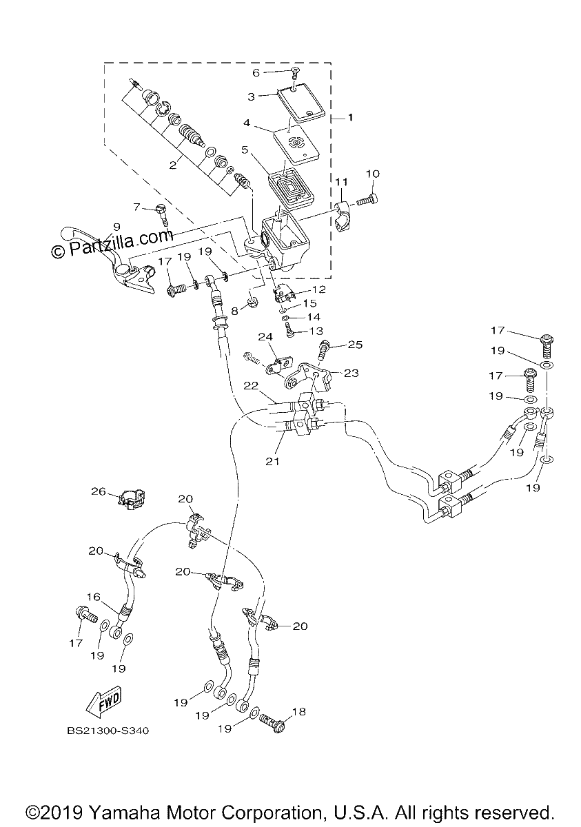 Diagrama de FRONT MASTER CYLINDER