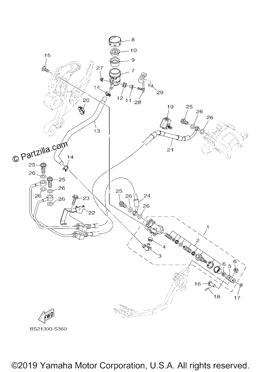 Diagrama de REAR MASTER CYLINDER