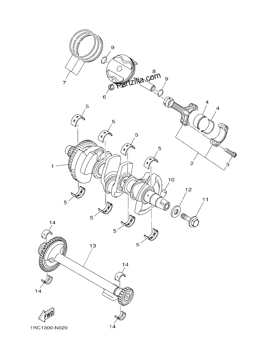 Diagrama de CRANKSHAFT PISTON