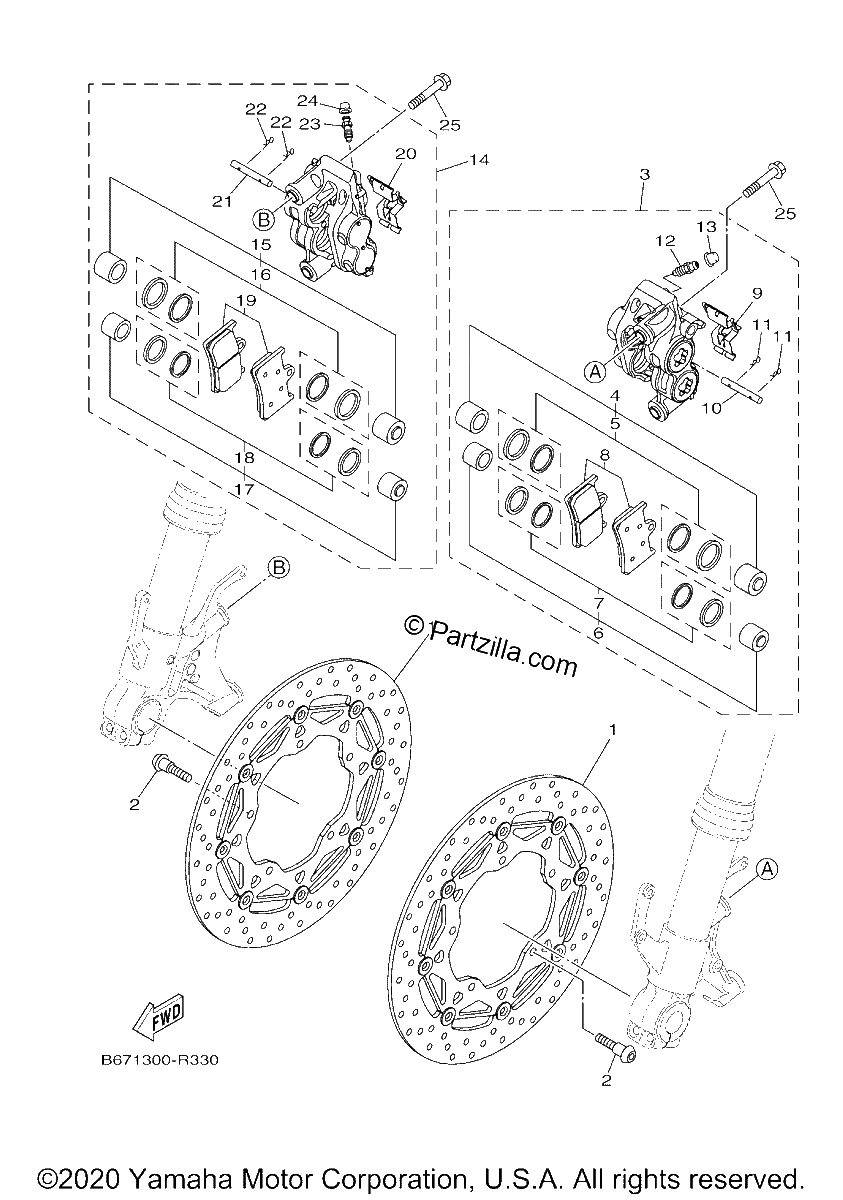 Diagrama de FRONT BRAKE CALIPER