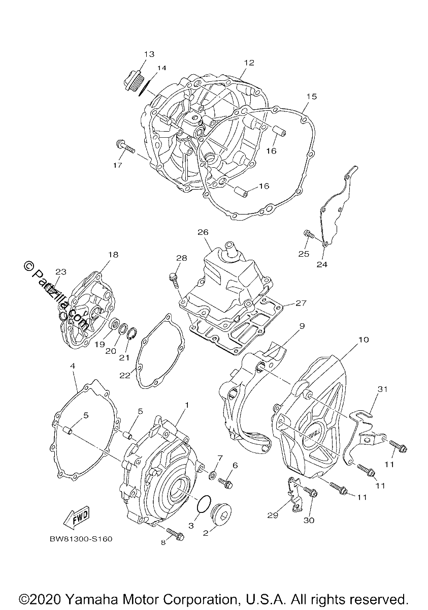 Diagrama de CRANKCASE COVER 1