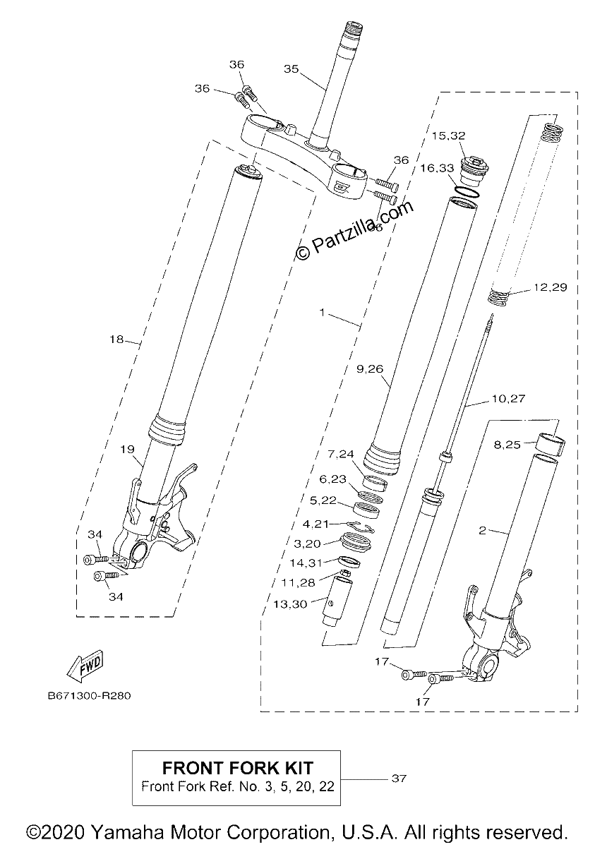 Diagrama de FRONT FORK