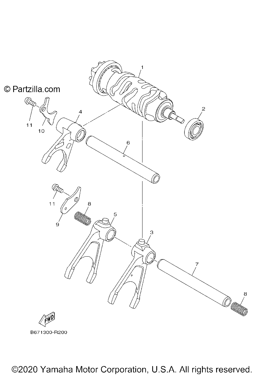 Diagrama de SHIFT CAM FORK