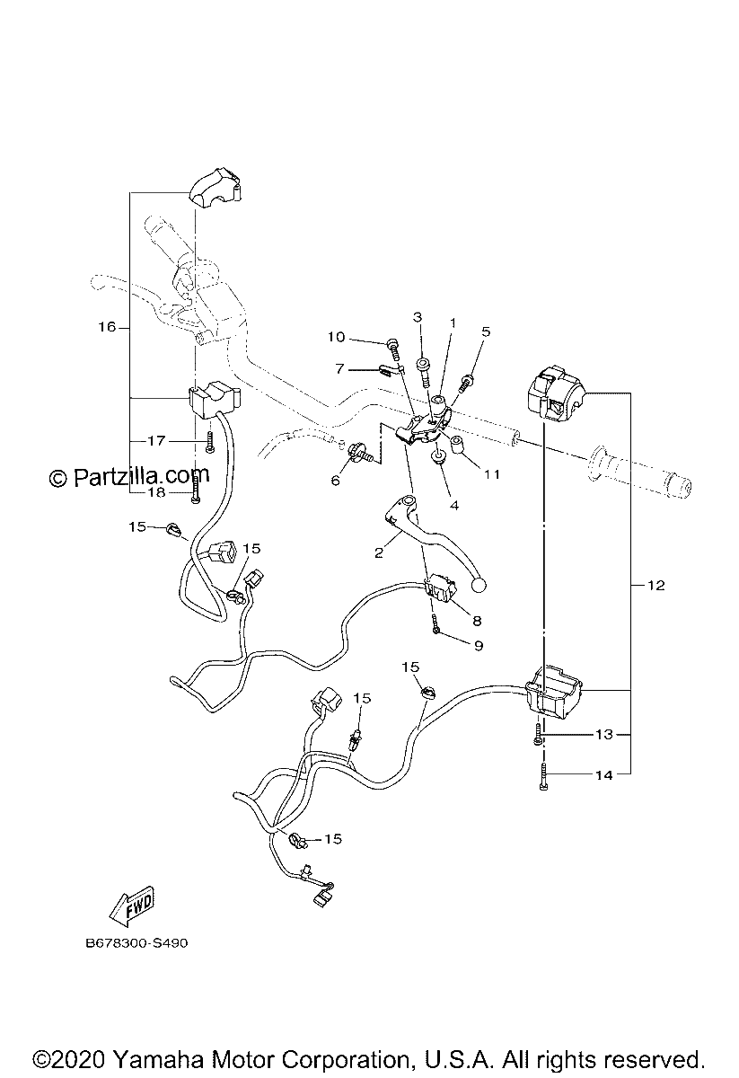 Diagrama de HANDLE SWITCH LEVER