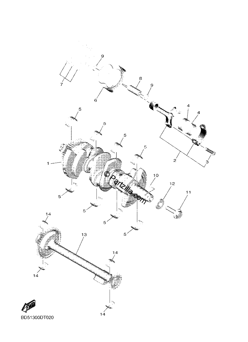 Diagrama de CRANKSHAFT PISTON