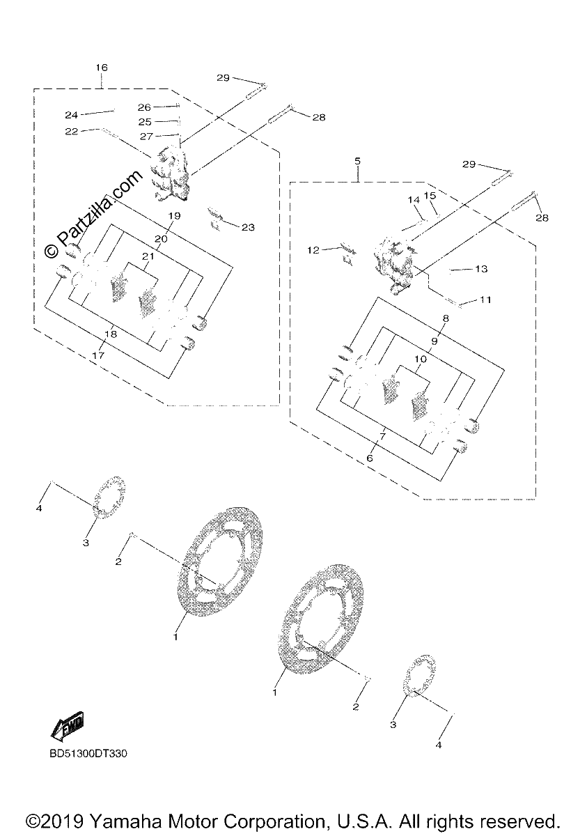 Diagrama de FRONT BRAKE CALIPER