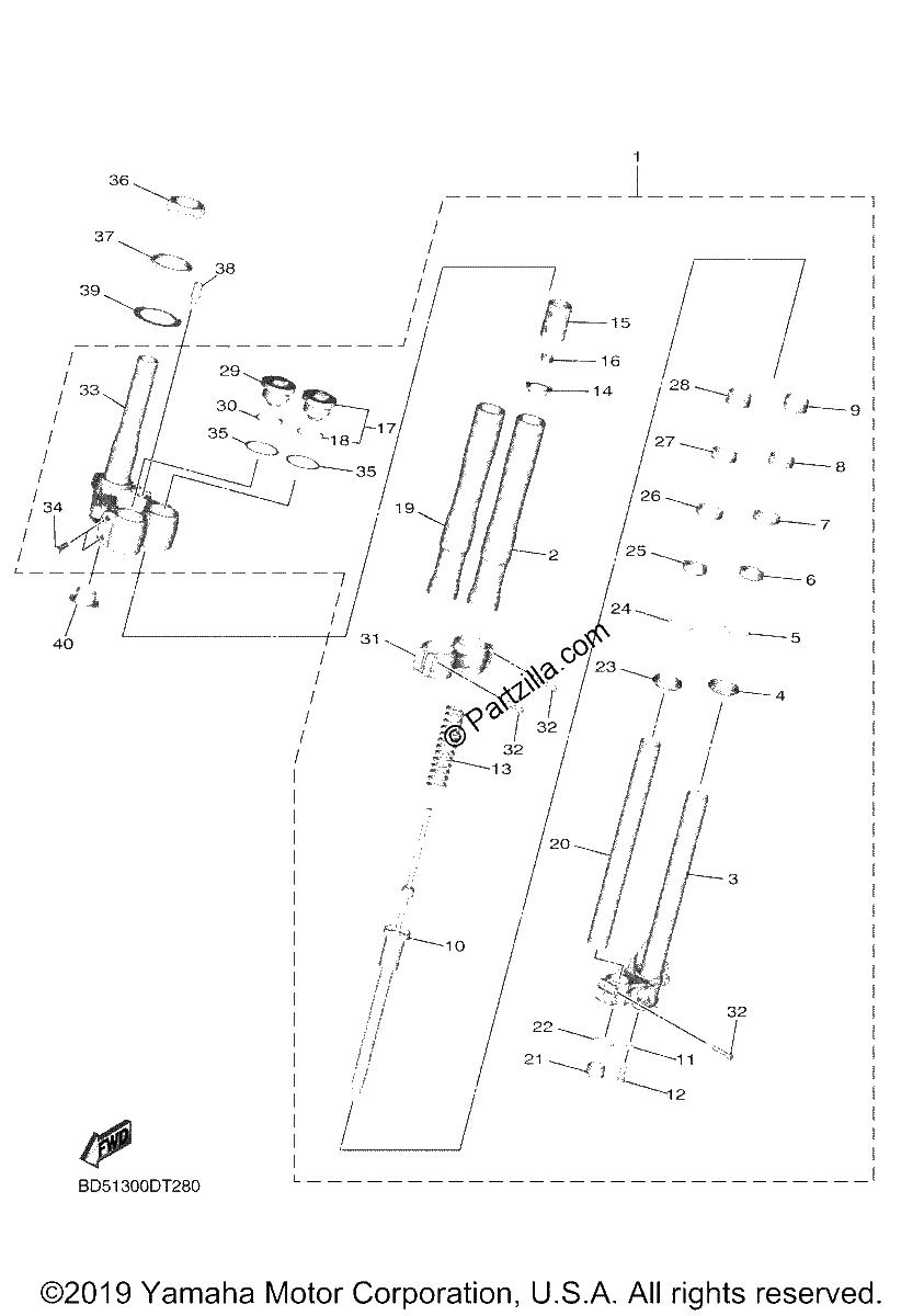 Diagrama de FRONT FORK 1