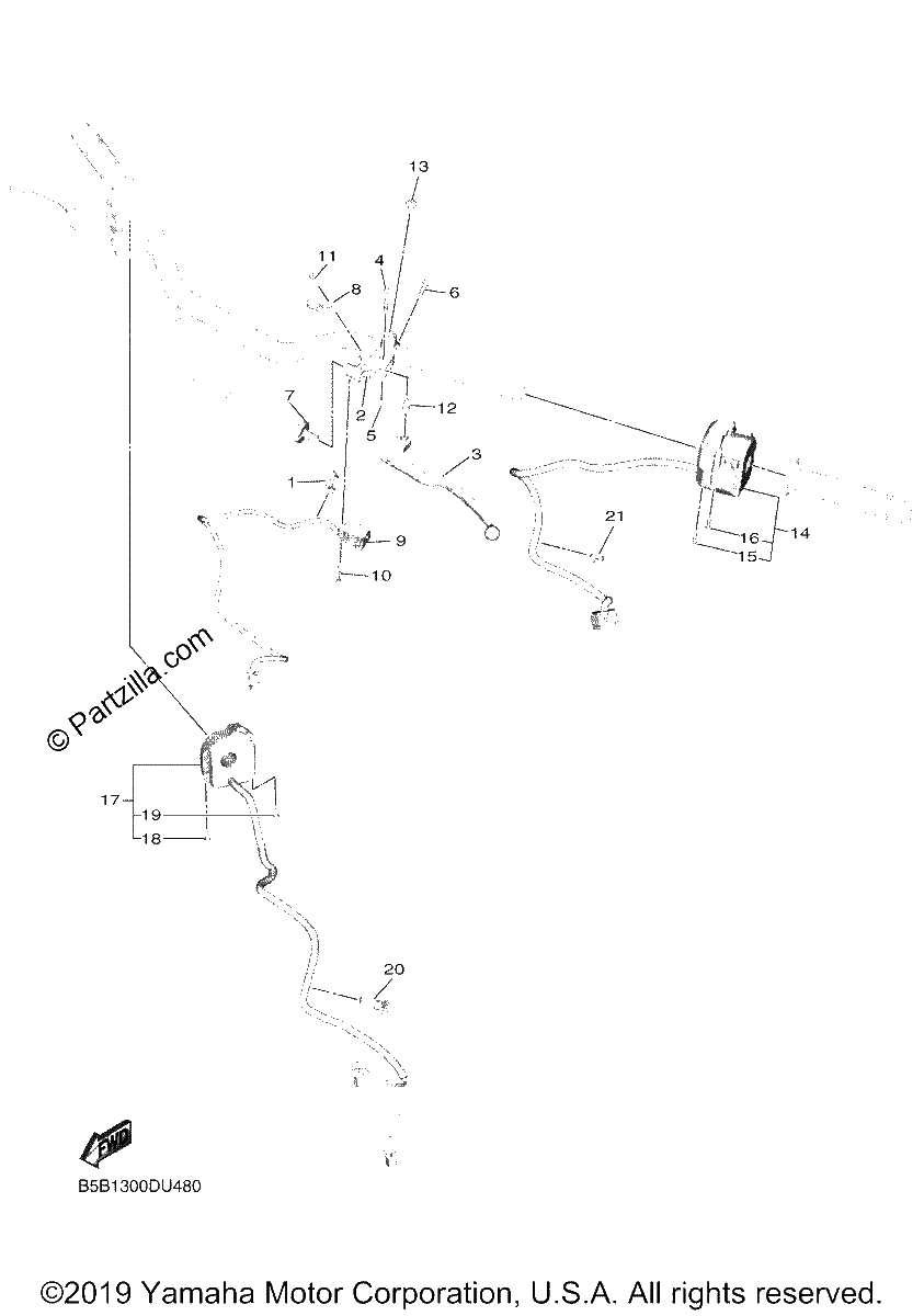 Diagrama de HANDLE SWITCH LEVER