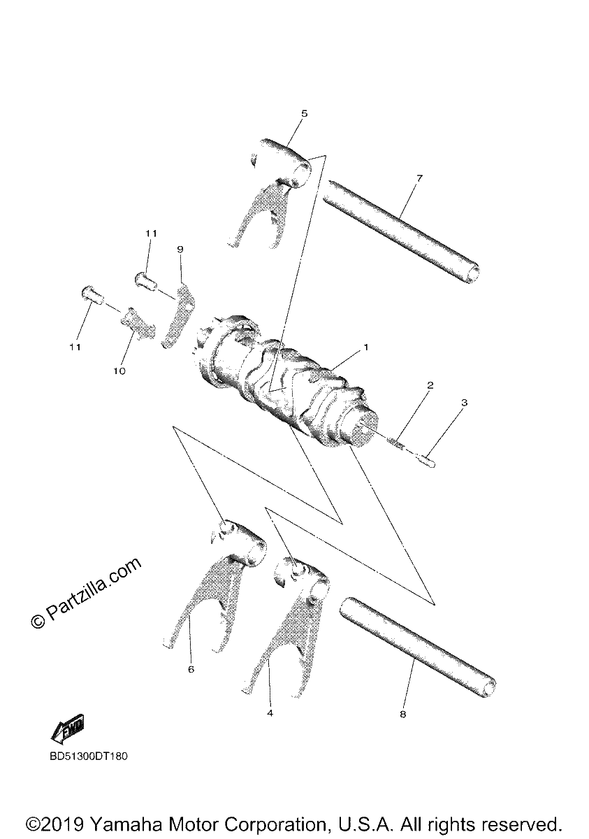 Diagrama de SHIFT CAM FORK