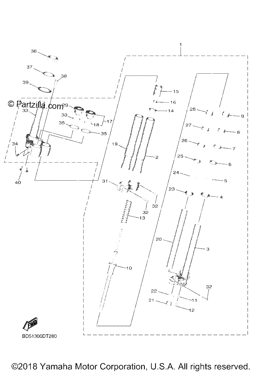 Diagrama de FRONT FORK 1