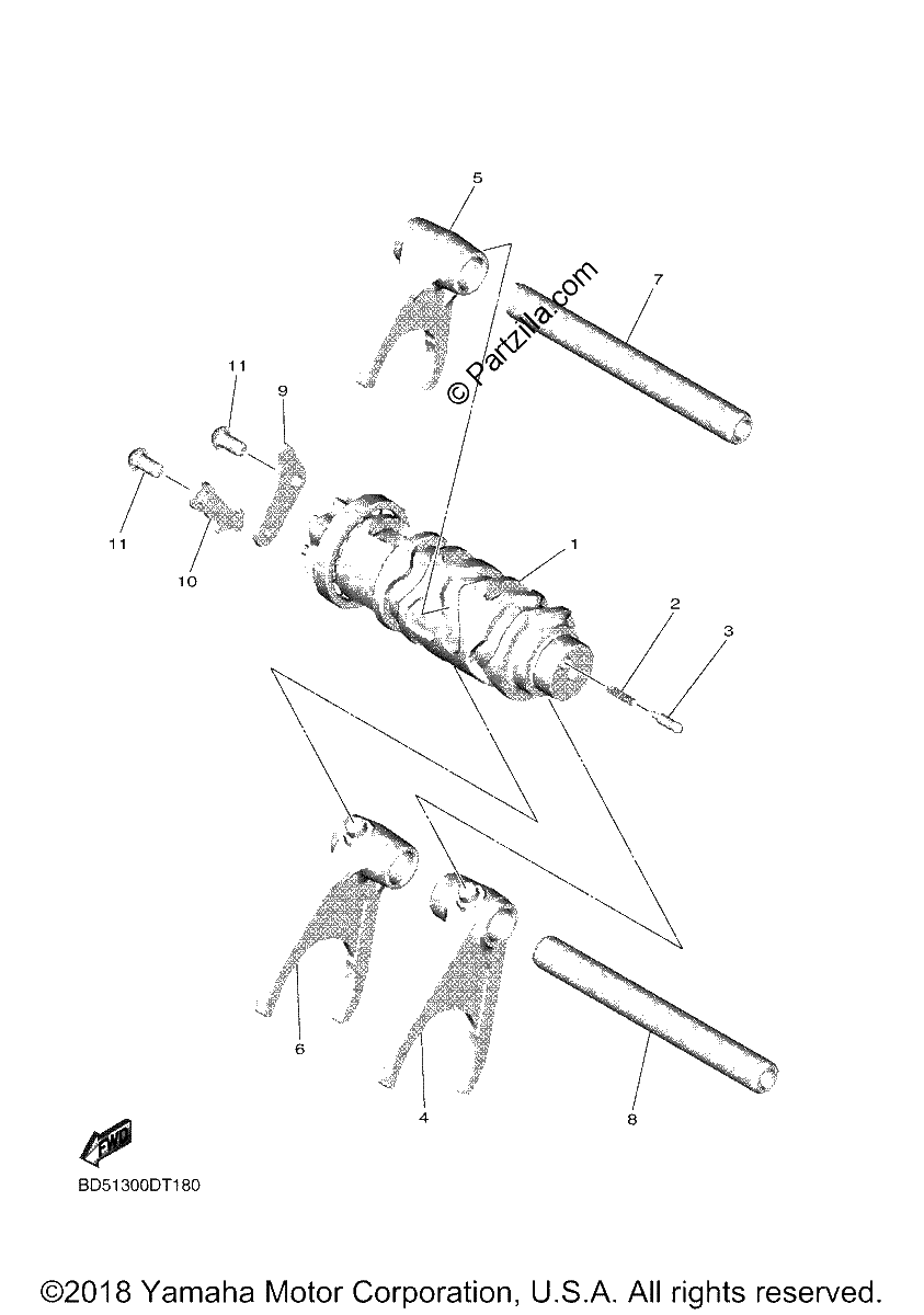 Diagrama de SHIFT CAM FORK