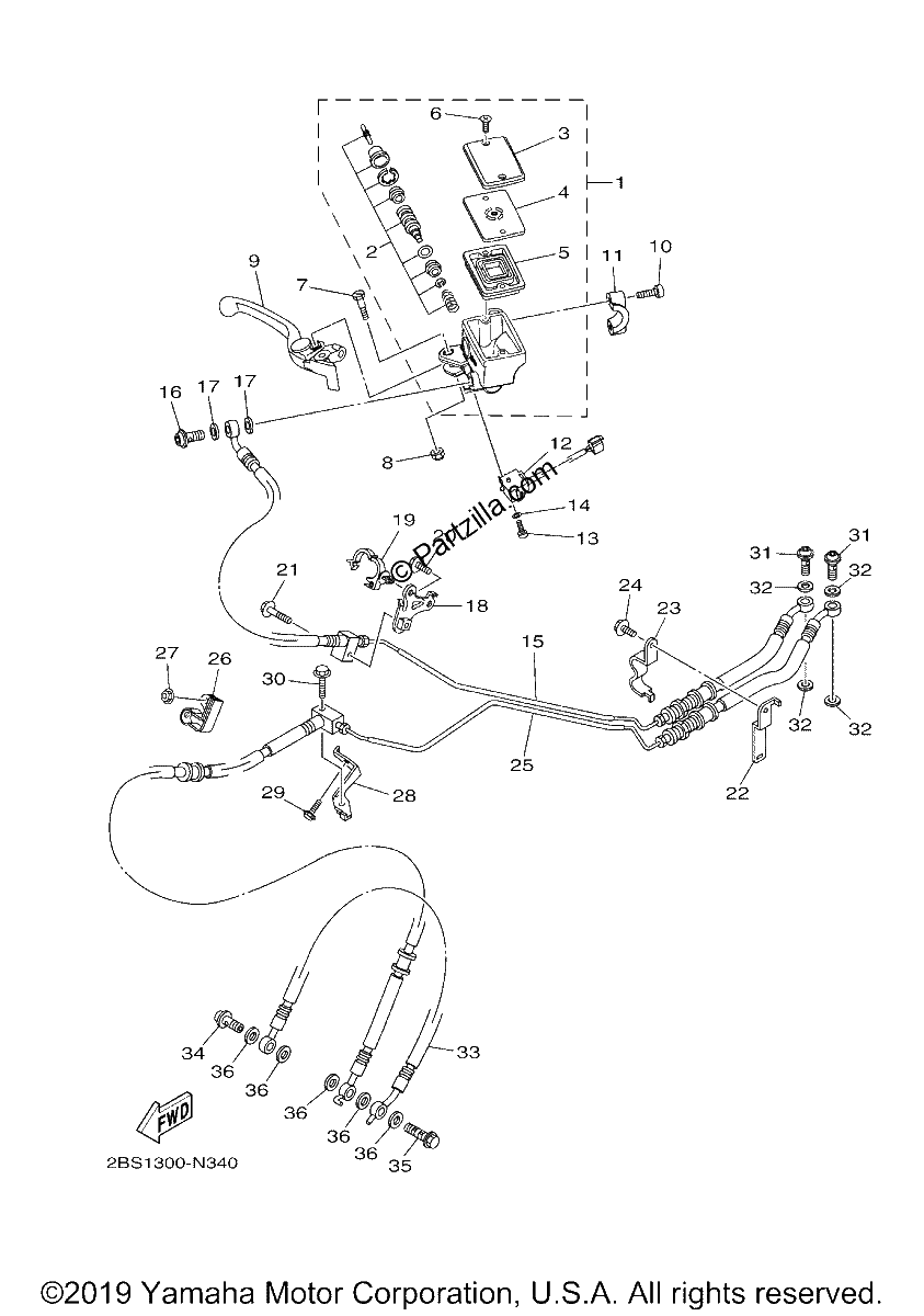 Diagrama de FRONT MASTER CYLINDER
