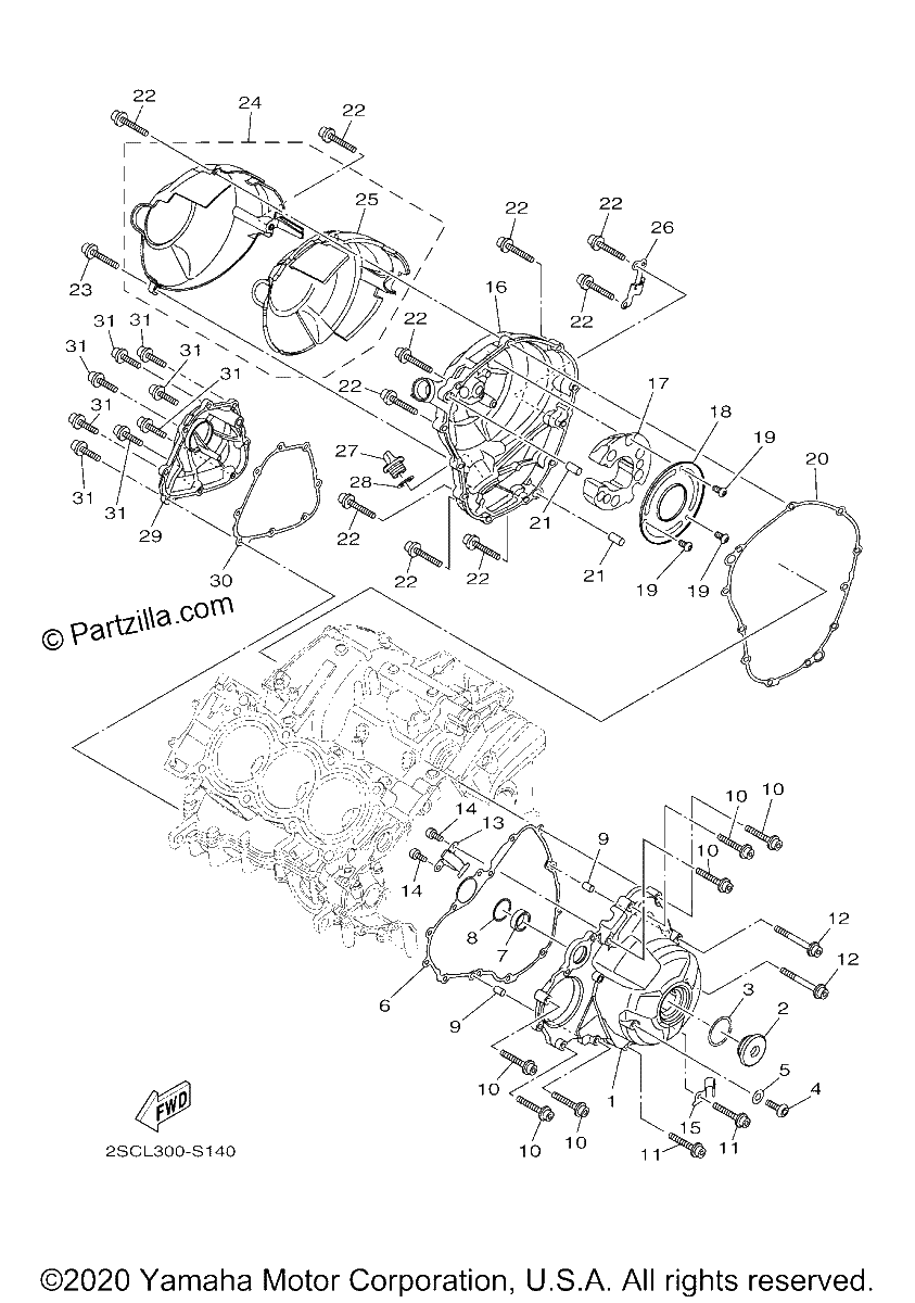 Diagrama de CRANKCASE COVER 1