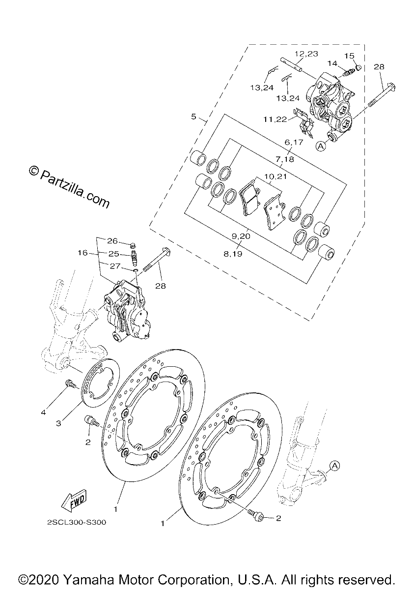 Diagrama de FRONT BRAKE CALIPER