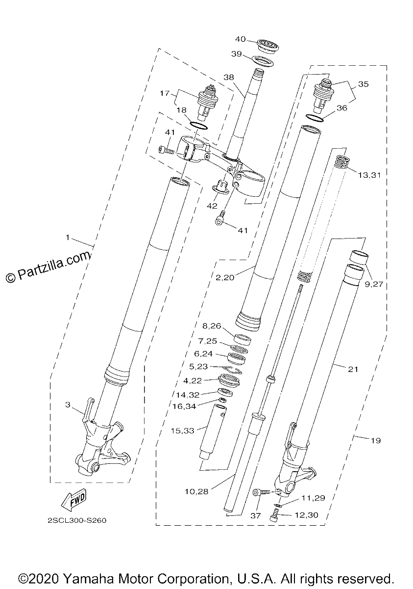 Diagrama de FRONT FORK