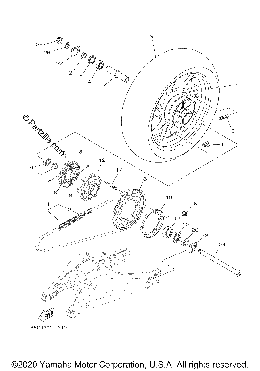 Diagrama de REAR WHEEL