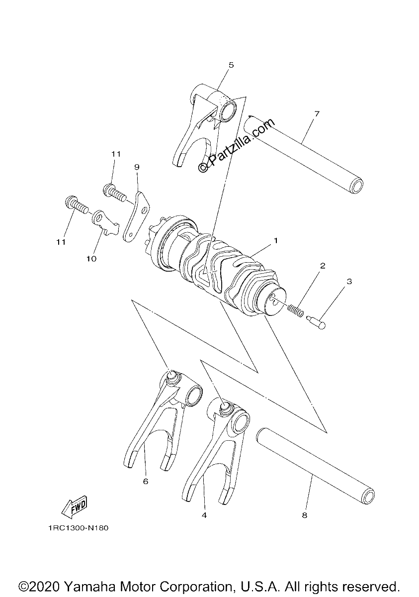 Diagrama de SHIFT CAM FORK