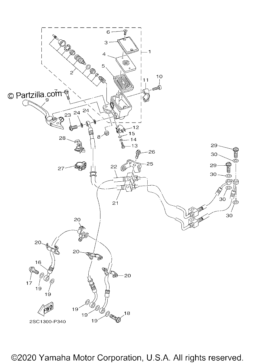 Diagrama de FRONT MASTER CYLINDER
