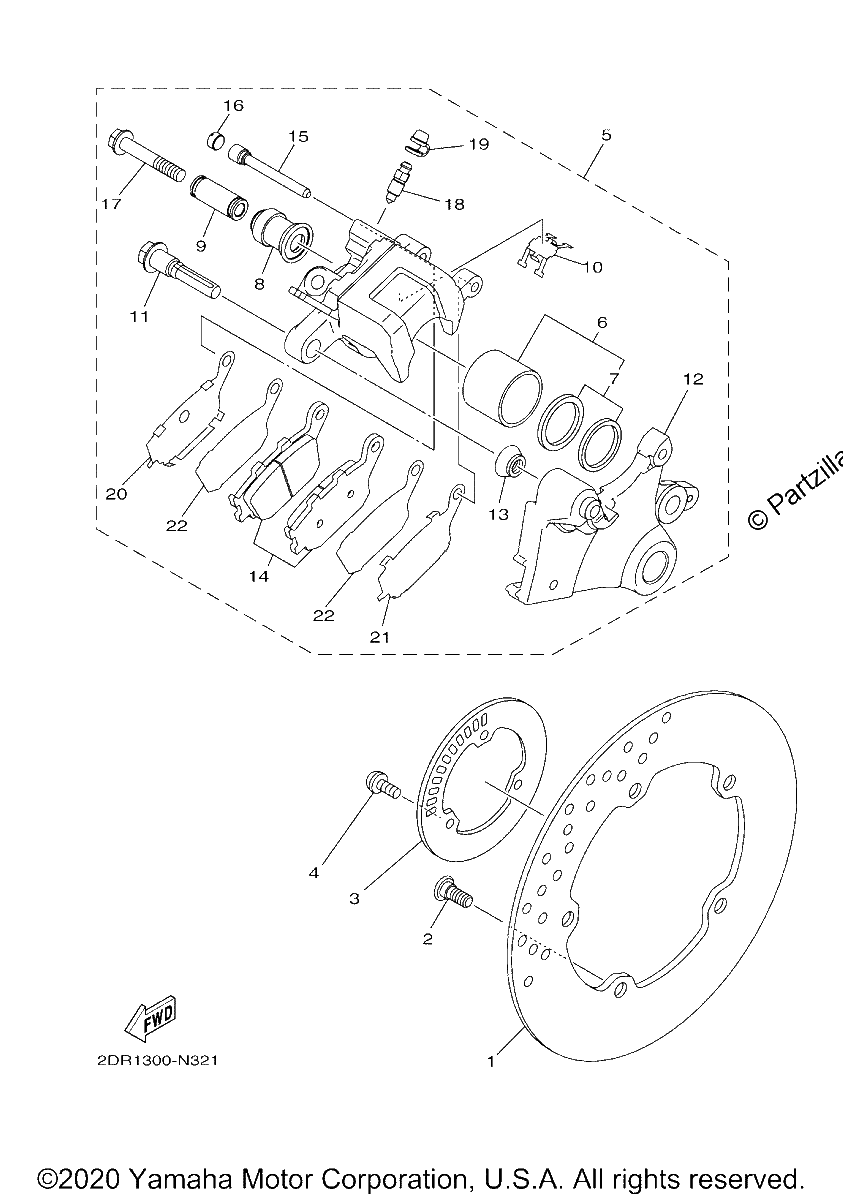 Diagrama de REAR BRAKE CALIPER