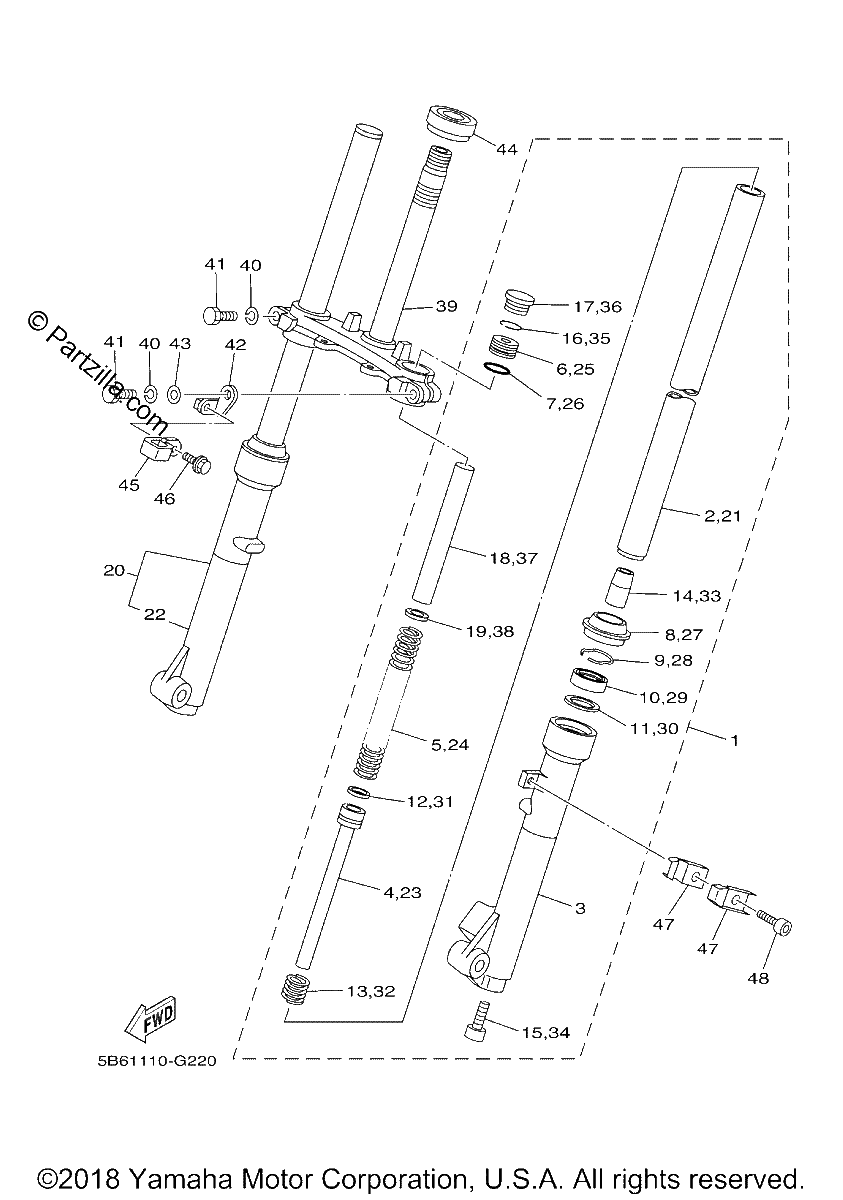Diagrama de FRONT FORK