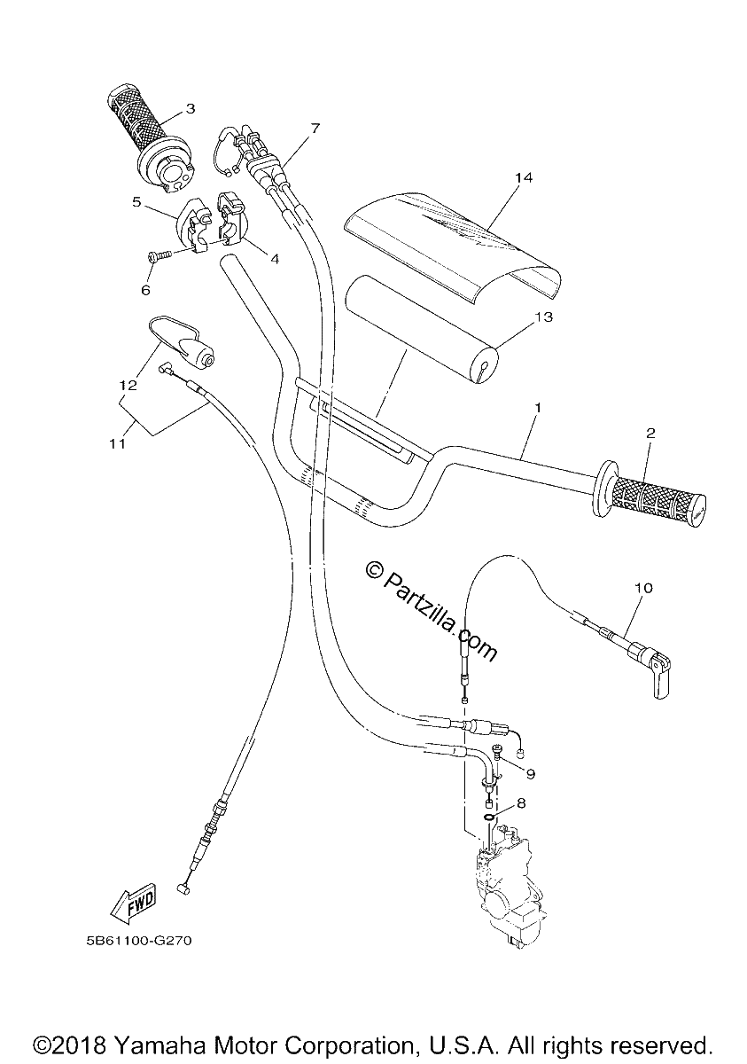 Diagrama de STEERING HANDLE CABLE