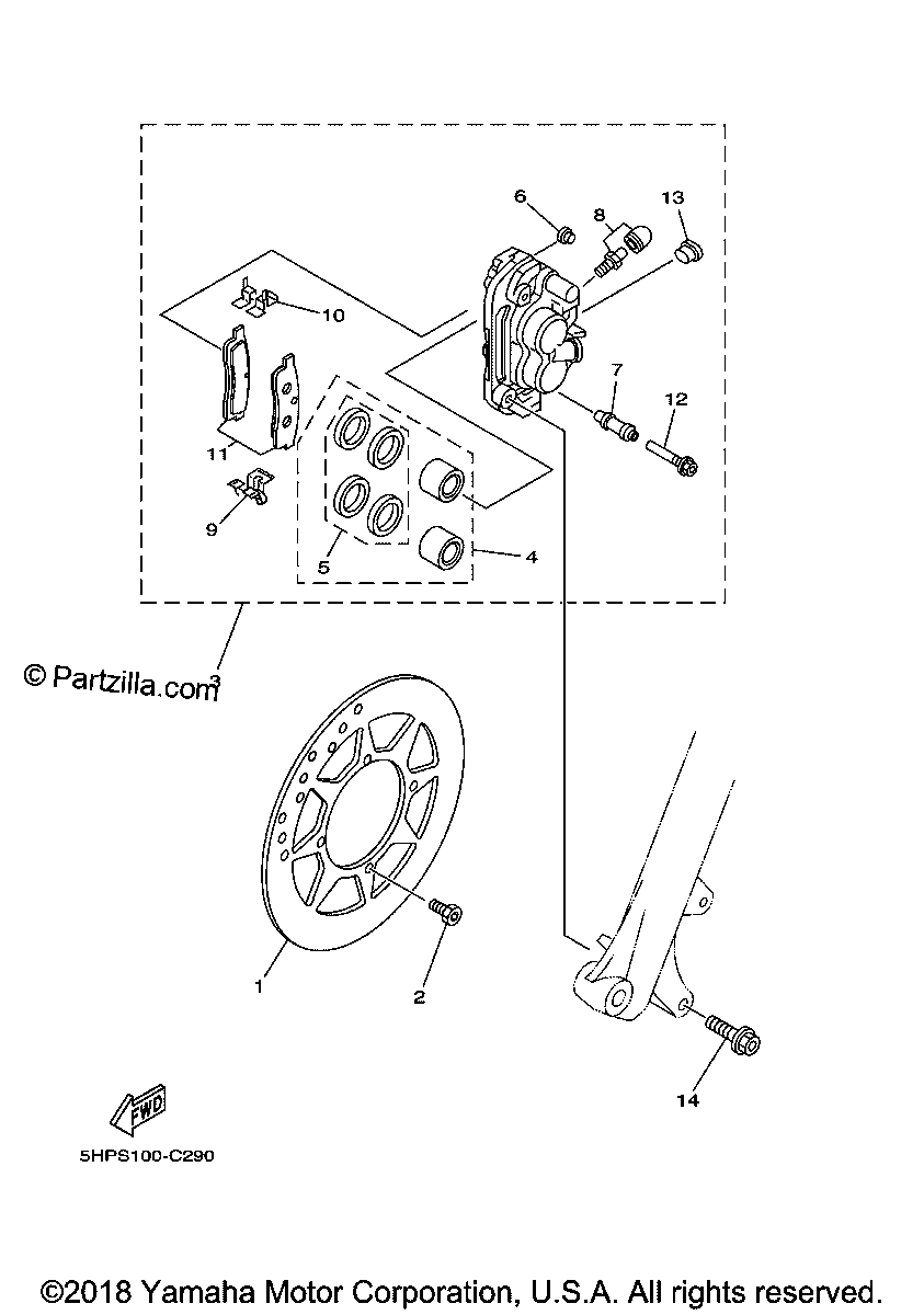 Diagrama de FRONT BRAKE CALIPER