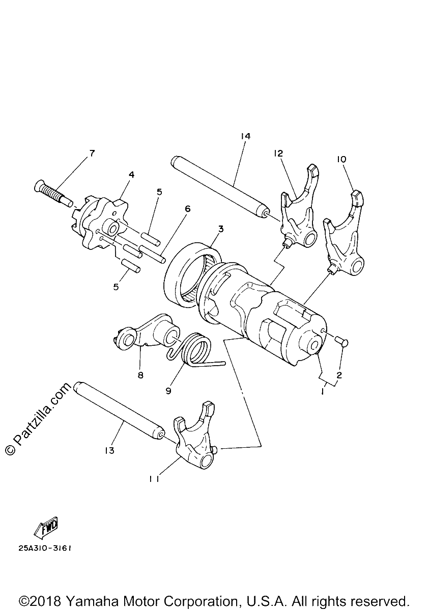 Diagrama de SHIFT CAM FORK