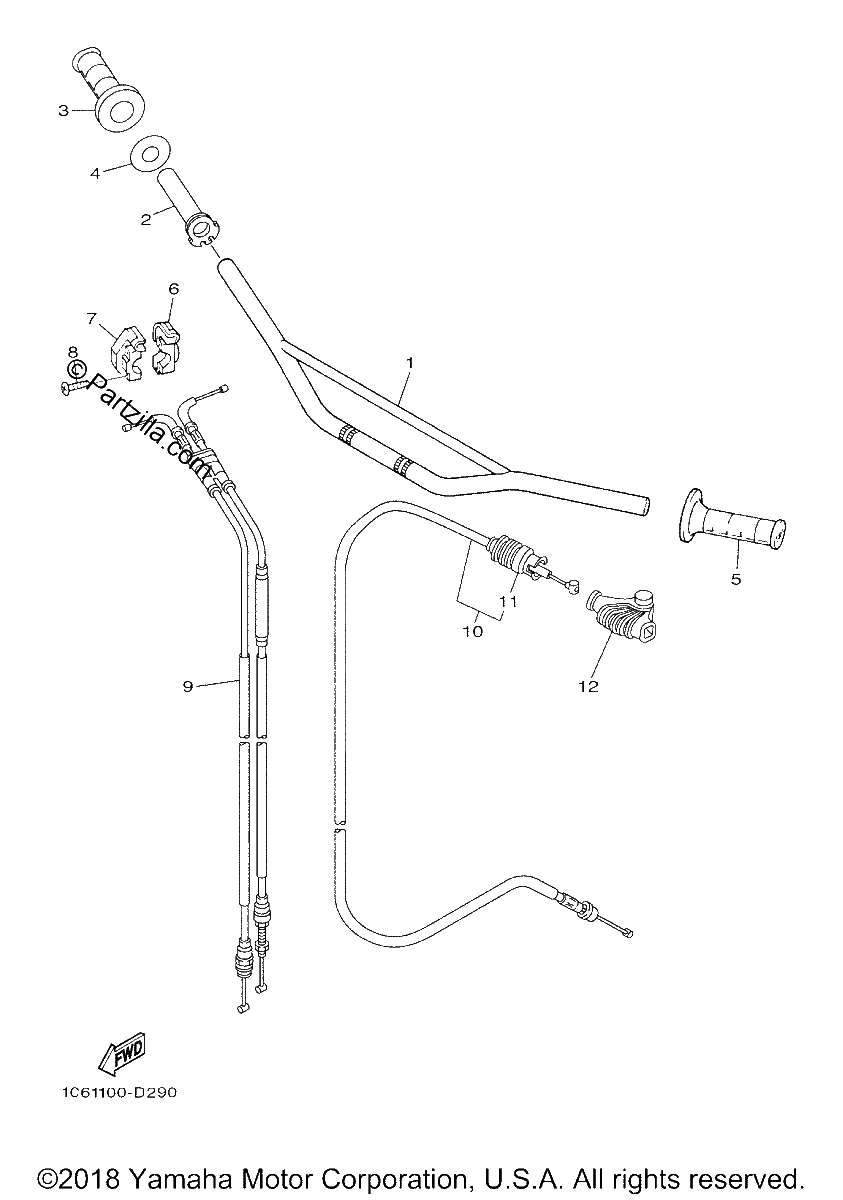 Diagrama de STEERING HANDLE CABLE