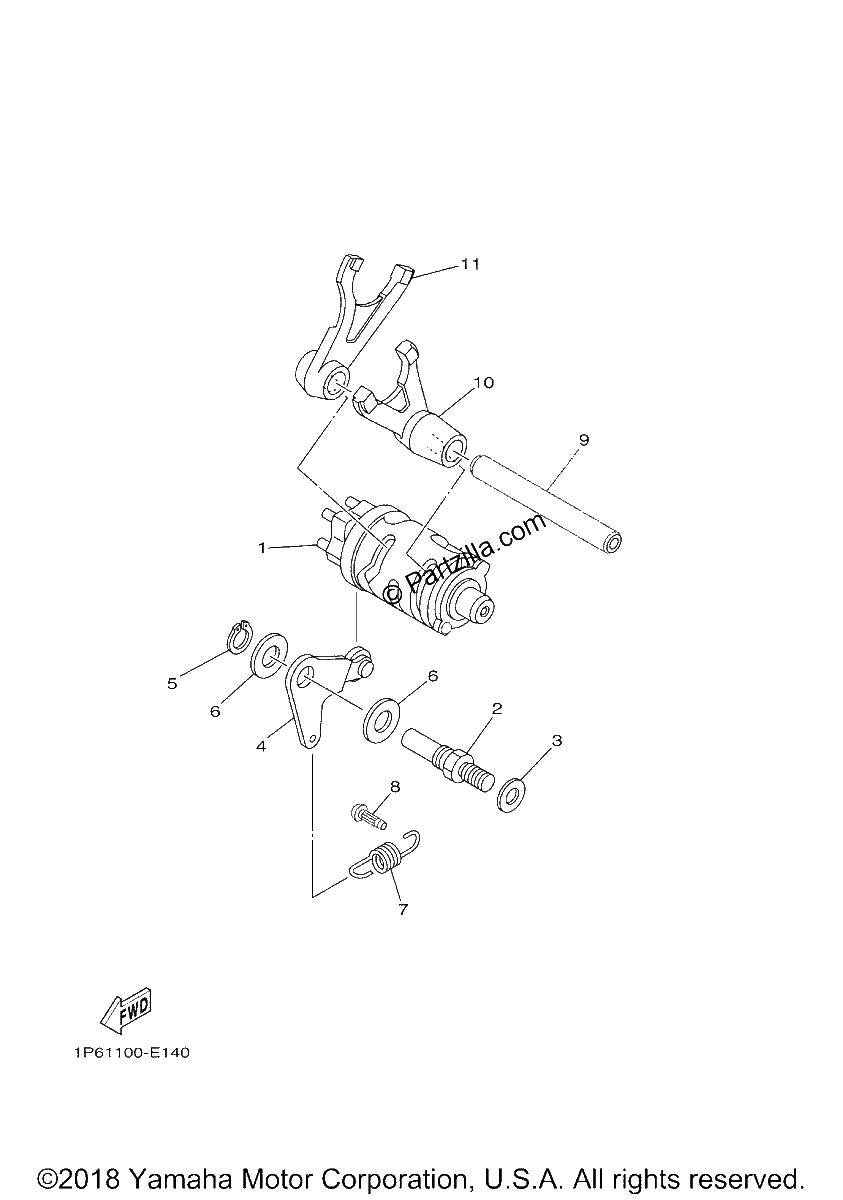 Diagrama de SHIFT CAM FORK