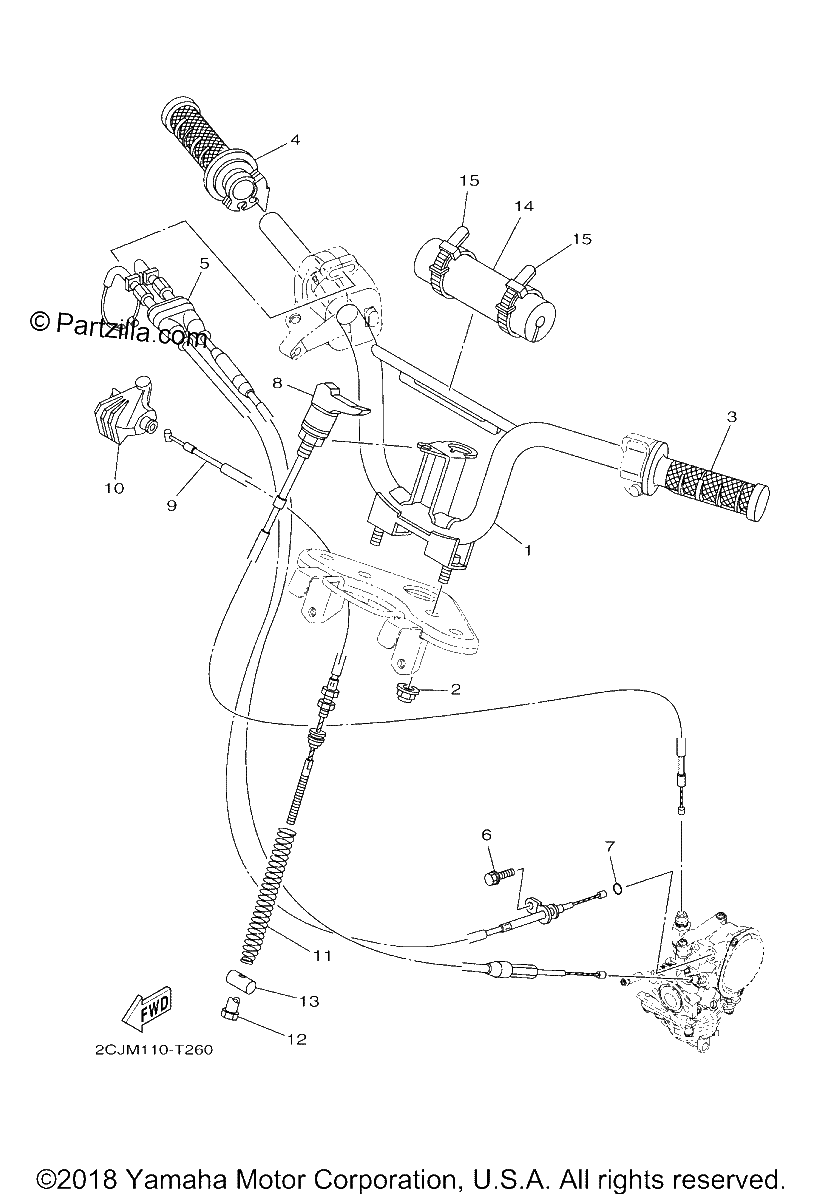 Diagrama de STEERING HANDLE CABLE