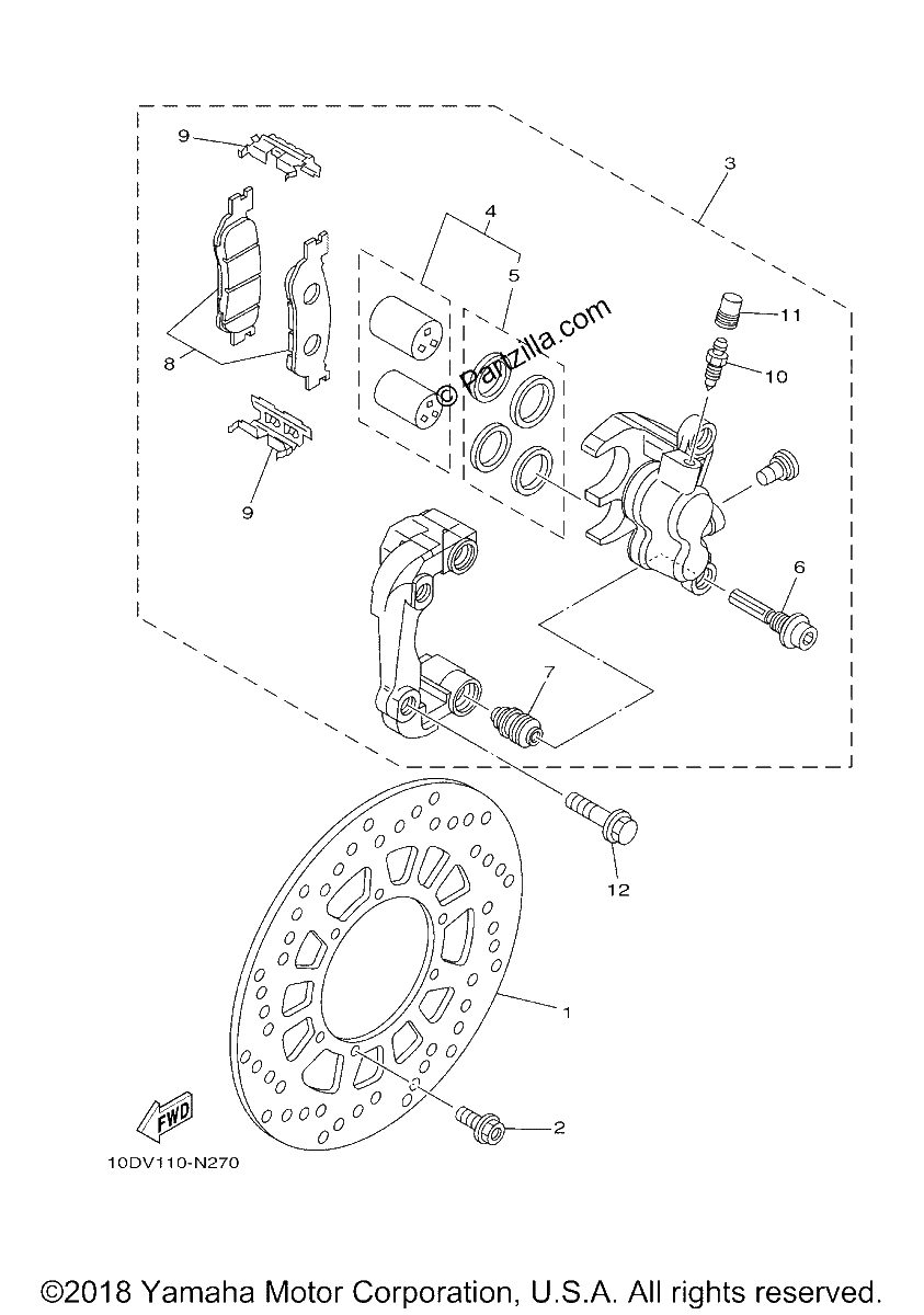 Diagrama de FRONT BRAKE CALIPER