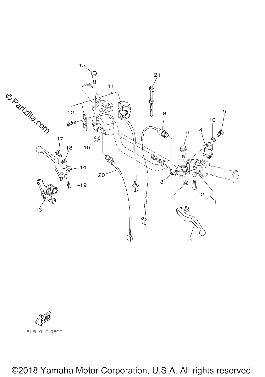 Diagrama de HANDLE SWITCH LEVER