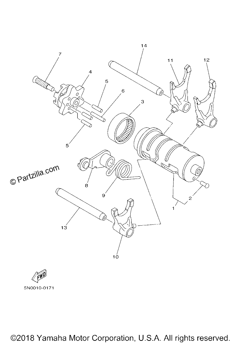 Diagrama de SHIFT CAM FORK