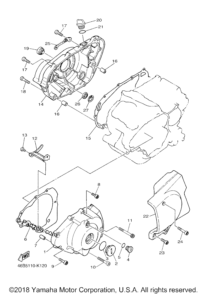 Diagrama de CRANKCASE COVER 1