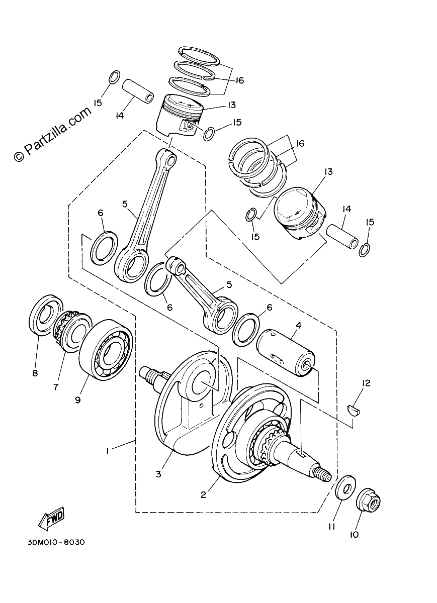 Diagrama de CRANKSHAFT PISTON