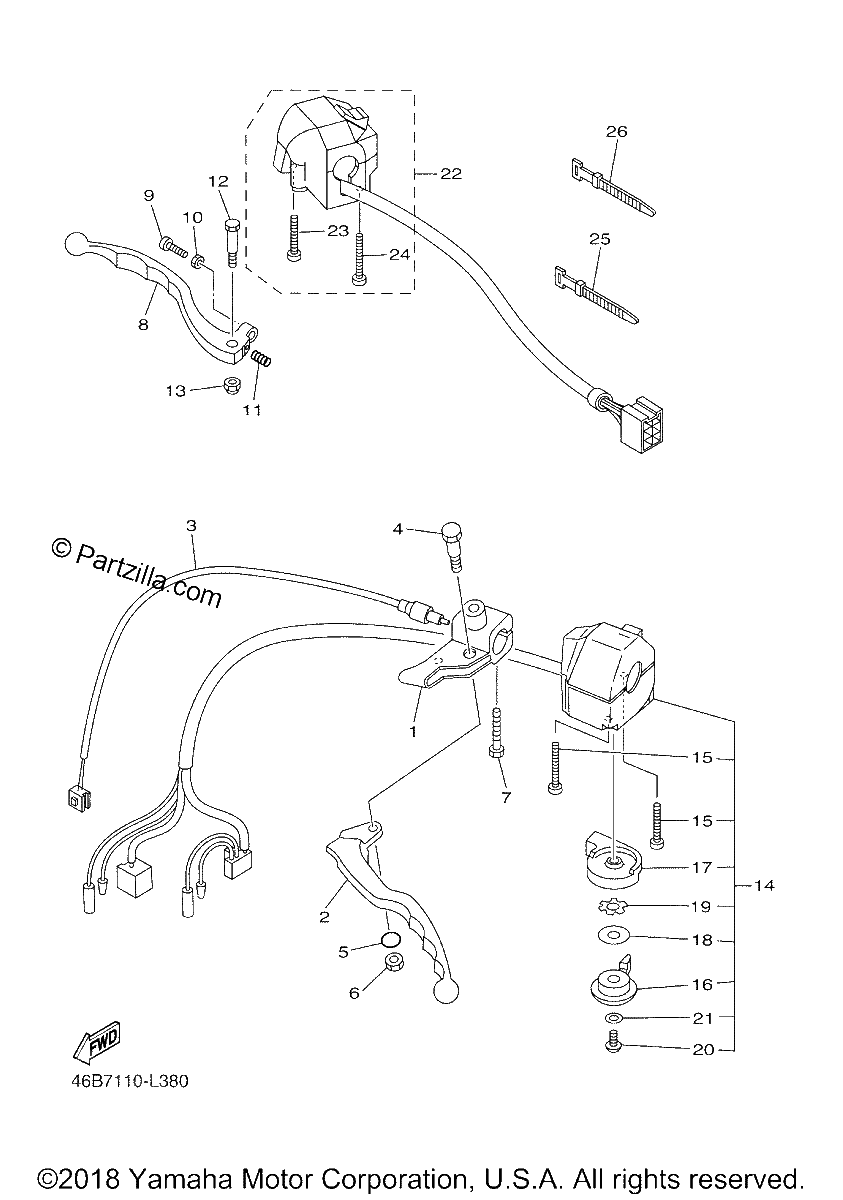 Diagrama de HANDLE SWITCH LEVER