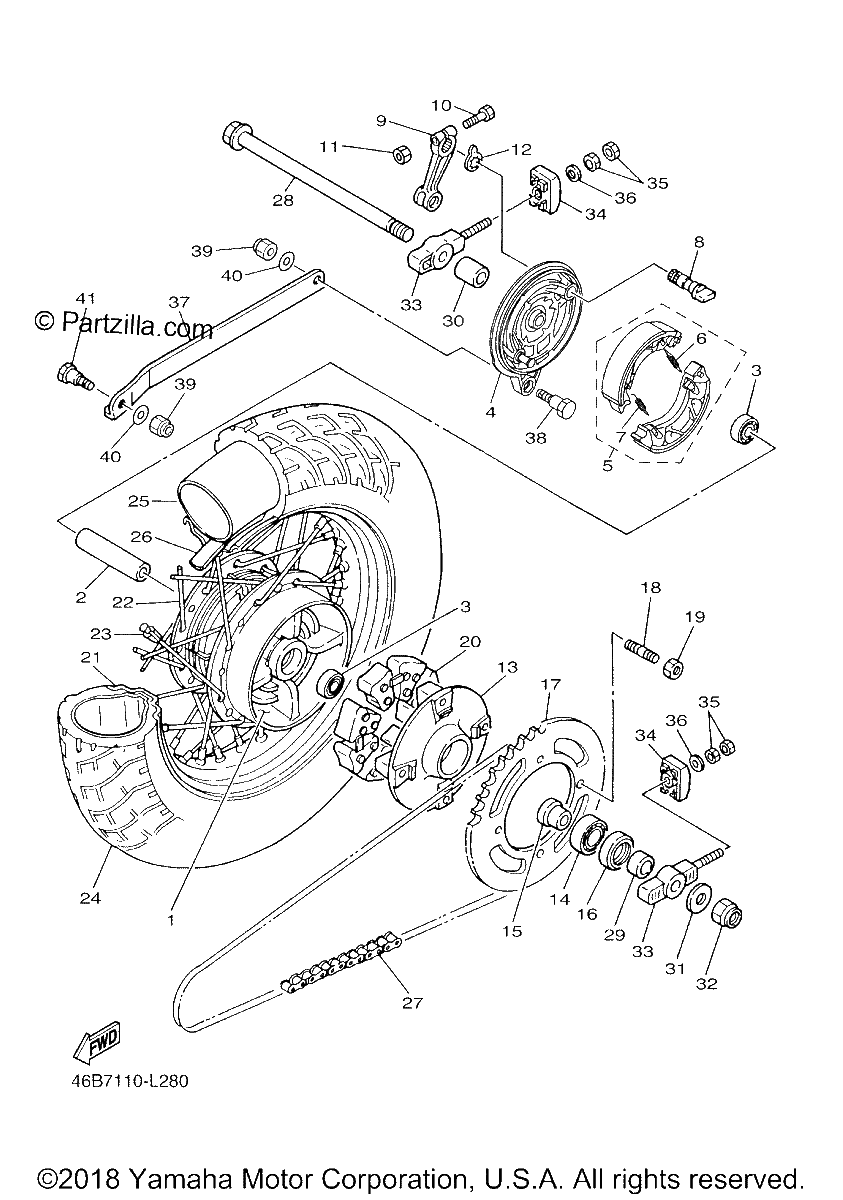 Diagrama de REAR WHEEL