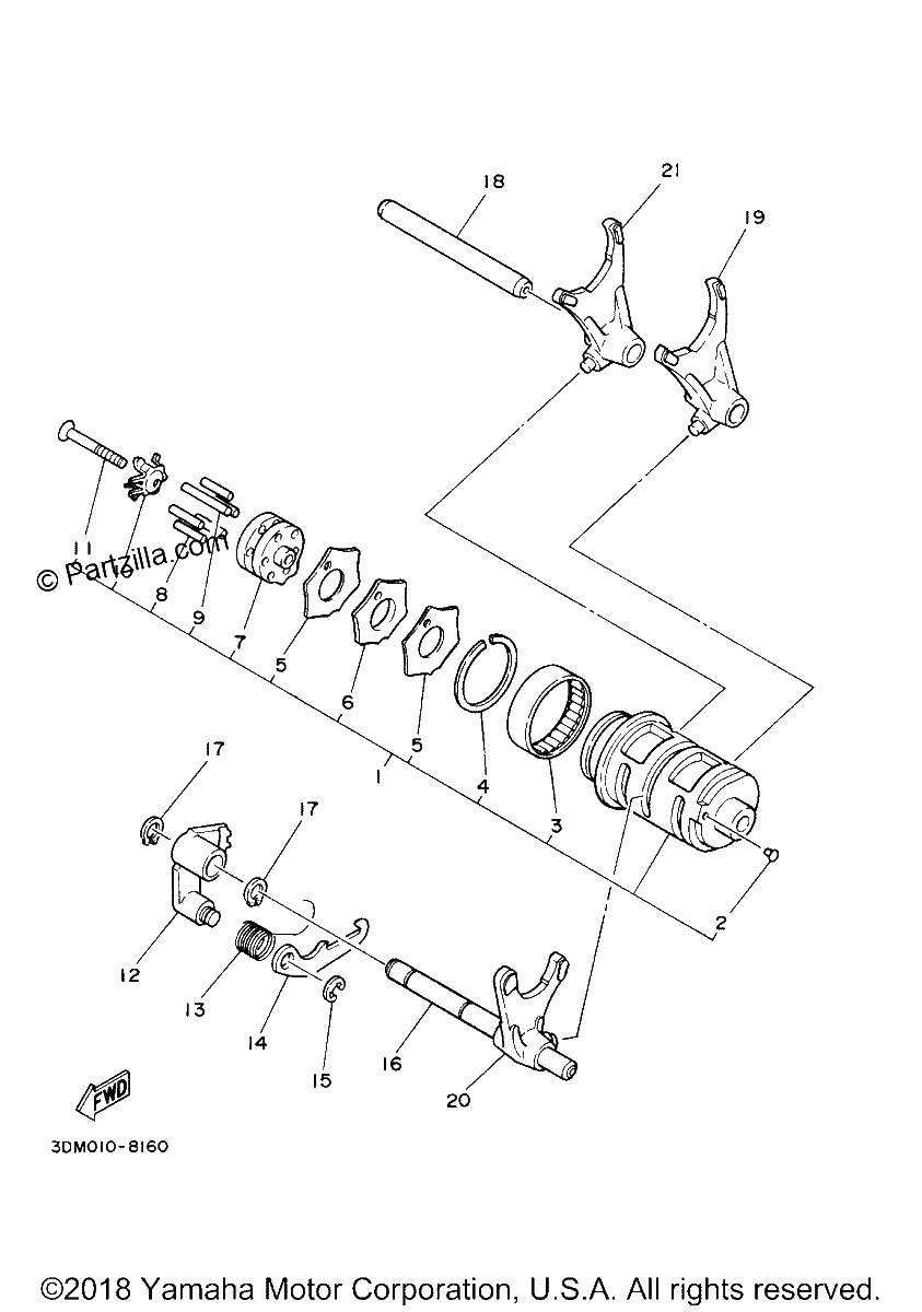 Diagrama de SHIFT CAM FORK
