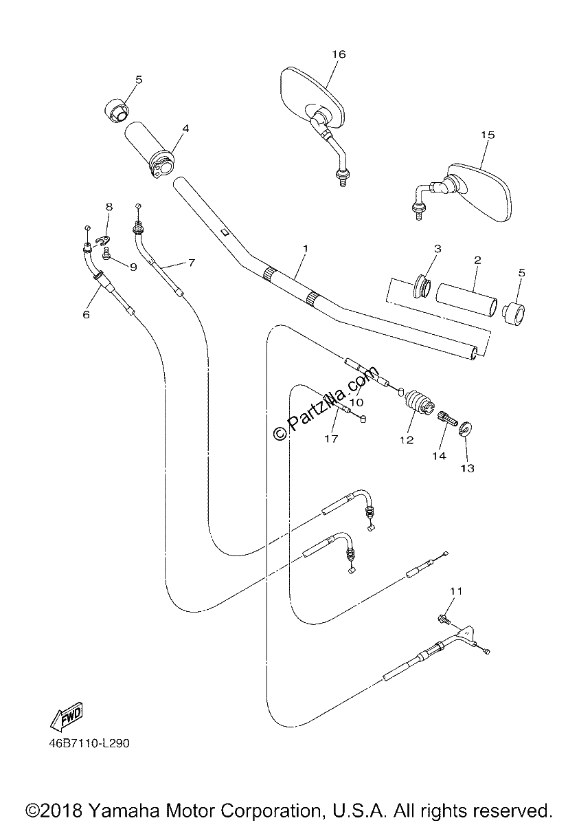 Diagrama de STEERING HANDLE CABLE