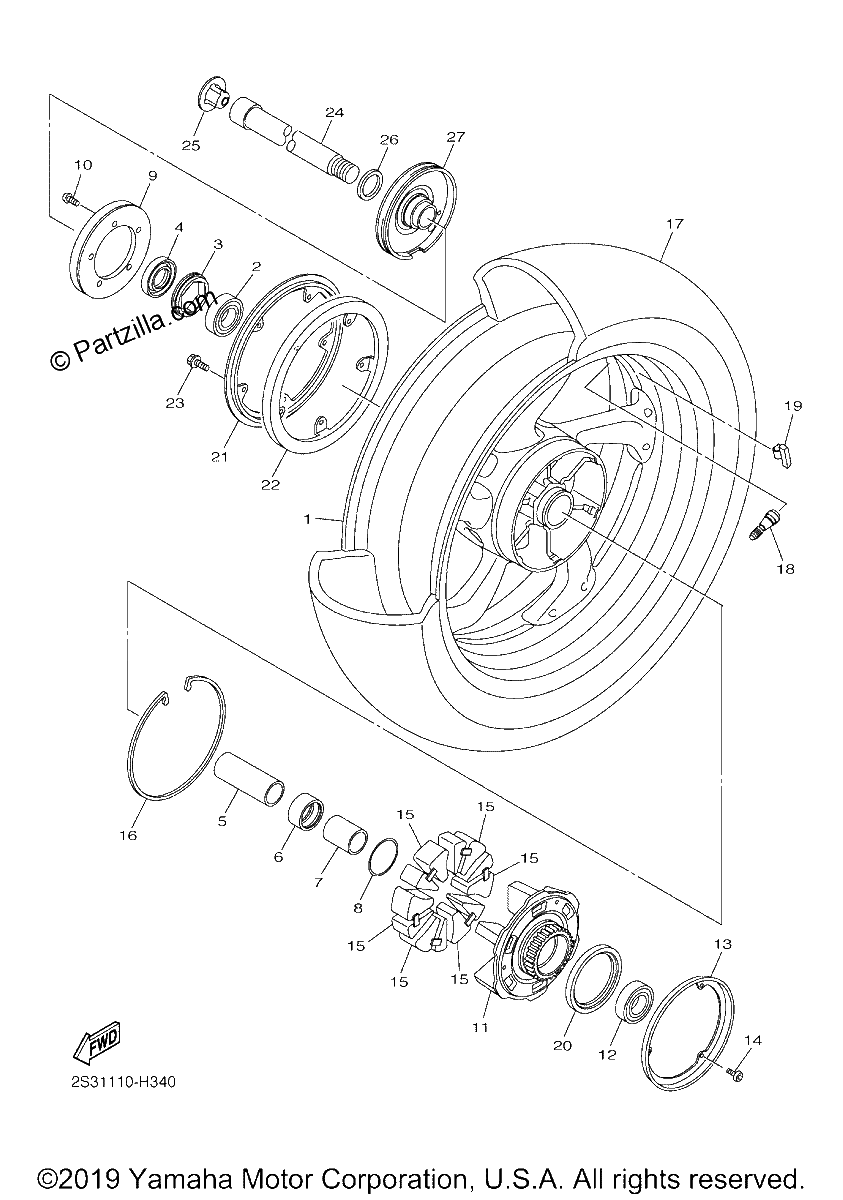Diagrama de REAR WHEEL