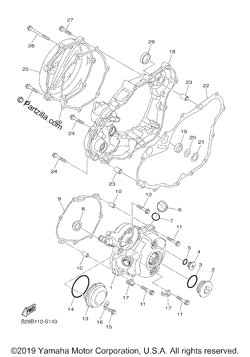 Diagrama de CRANKCASE COVER 1