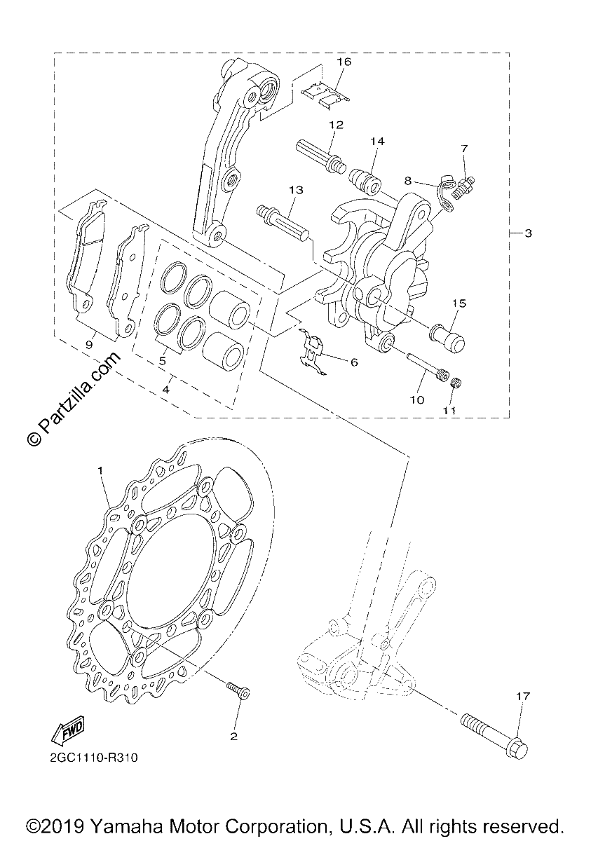 Diagrama de FRONT BRAKE CALIPER