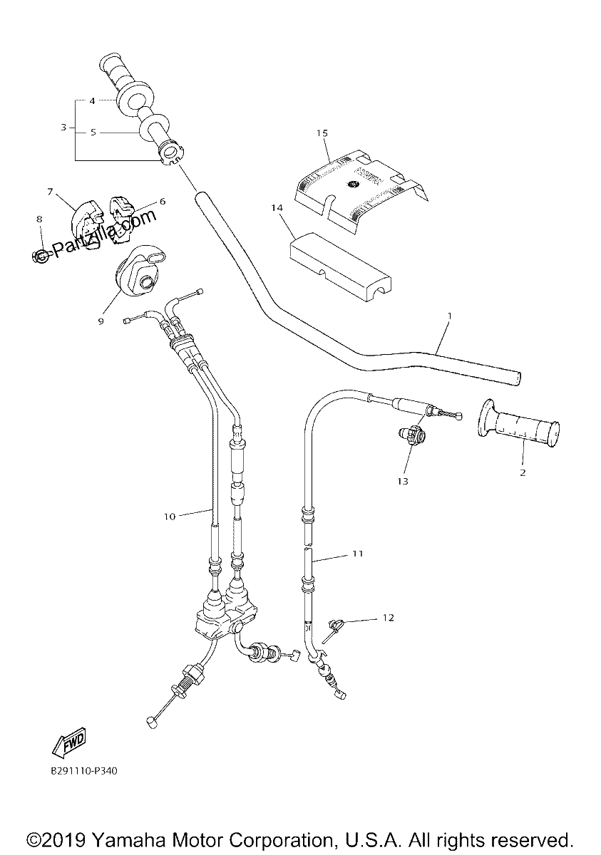 Diagrama de STEERING HANDLE CABLE