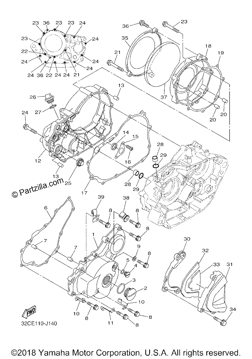 Diagrama de CRANKCASE COVER 1