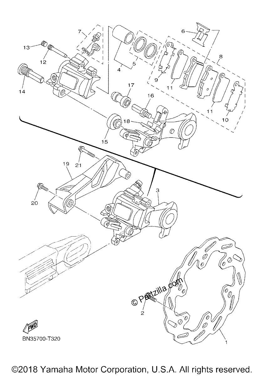Diagrama de REAR BRAKE CALIPER