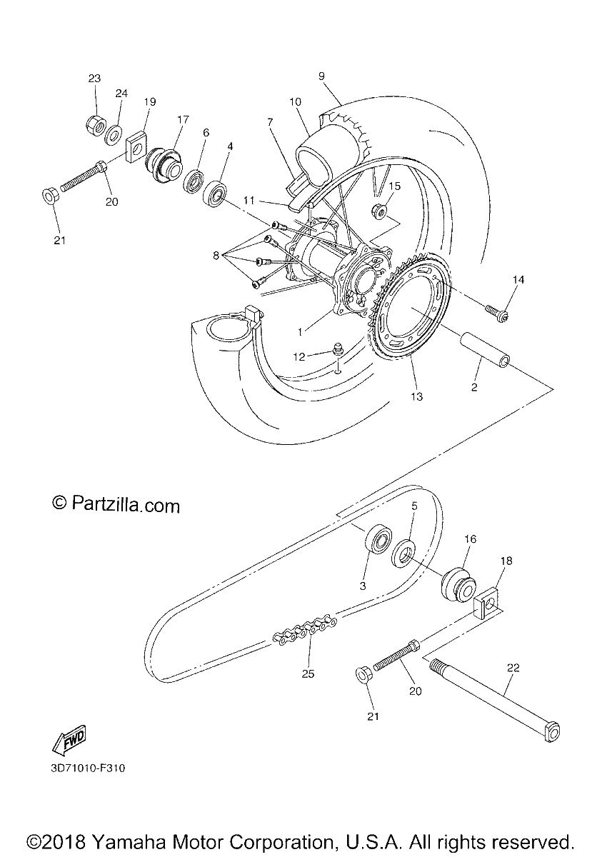 Diagrama de REAR WHEEL