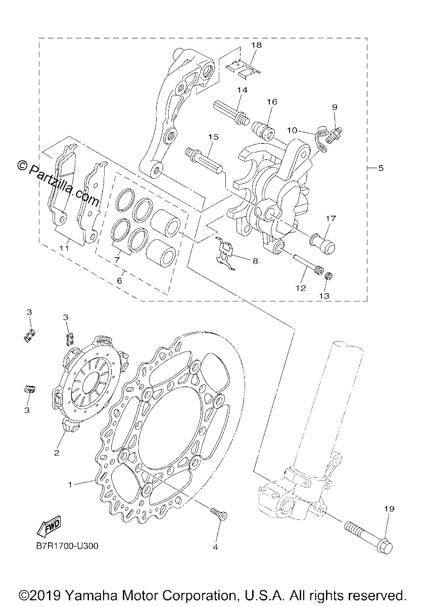 Diagrama de FRONT BRAKE CALIPER