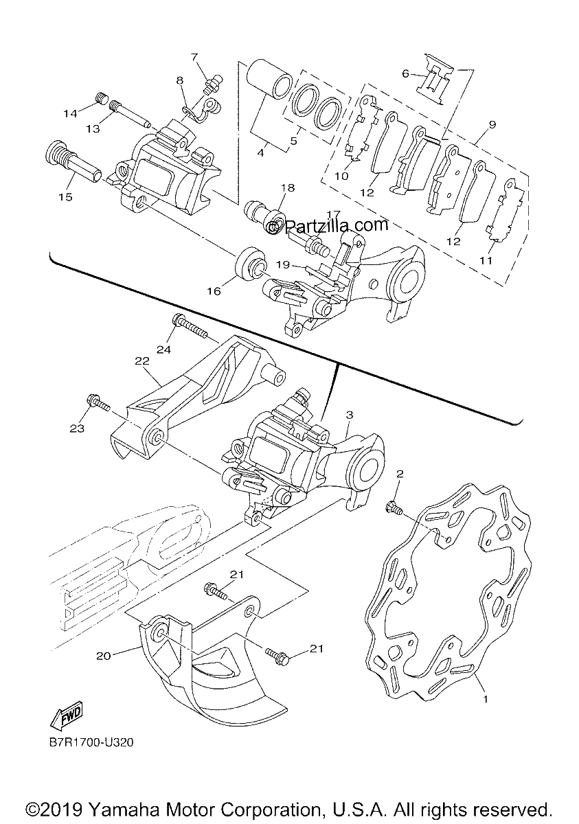 Diagrama de REAR BRAKE CALIPER